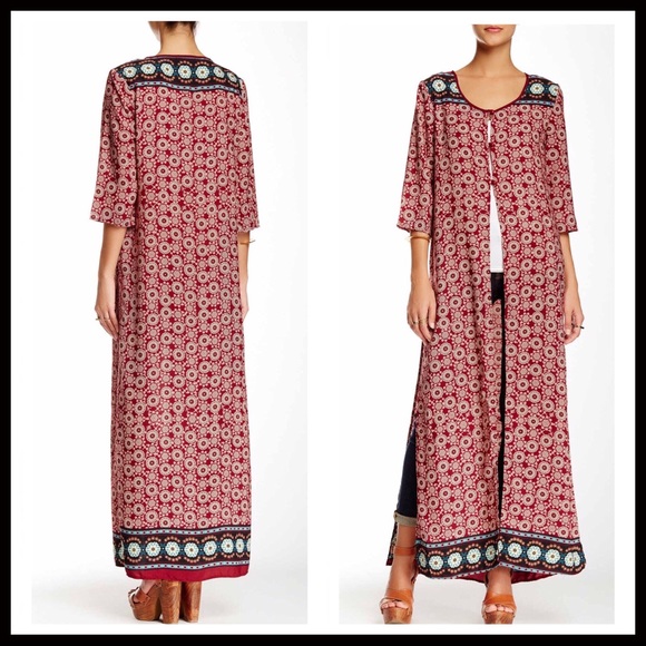 ROMEO & JULIET LONG BOHO KIMONO CARDIGAN - Picture 8 of 8